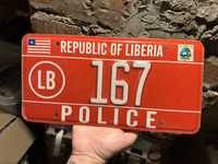 Liberia tablica rejestracyjna z Afryki policja policyjna