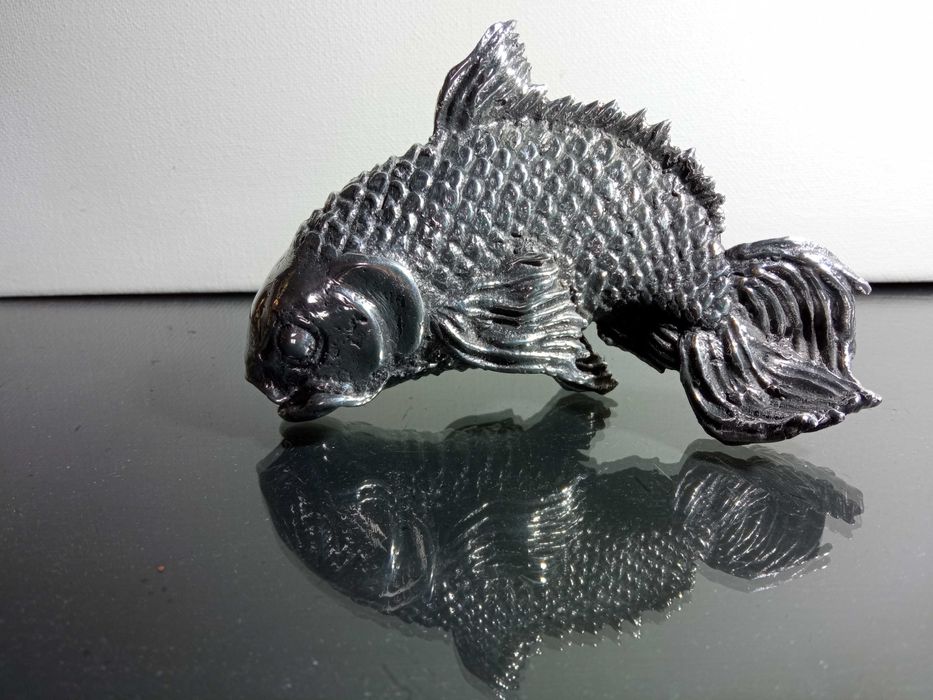 Estatueta Carpa em Metal 2Peças