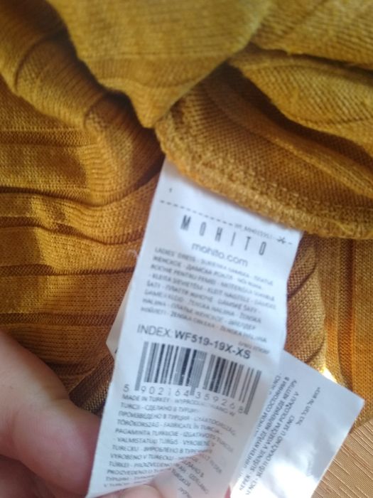 Sukienka dzianinowa żółta l, musztardowa