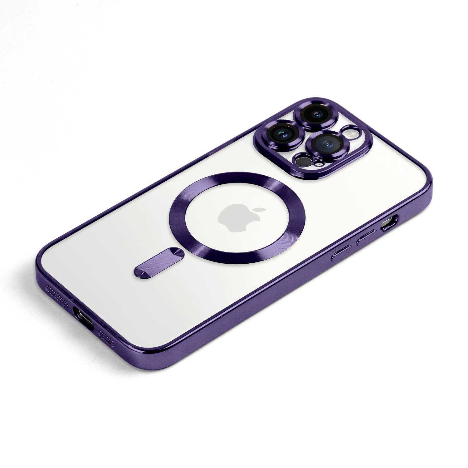 Etui Silikonowe Iphone 13/14/15Plus Pro Max Magnetyczne Ciemna Purpura