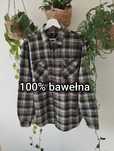 Jesienna, flanelowa koszula, bawełniana, w kratkę, kolory ziemi, kiesz