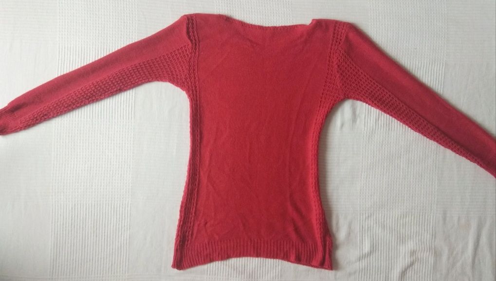 Sweter dziergany warkocze