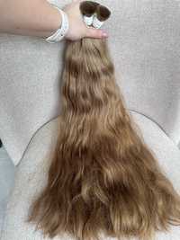 Натуральне русяве хвилясте волосся для нарощення