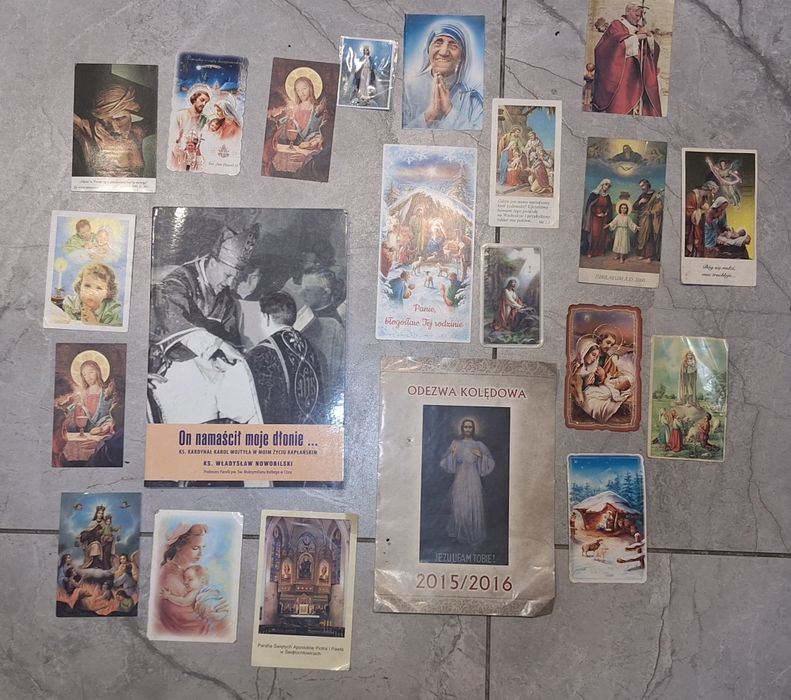 Obrazki Święte i ksiazka z autografem