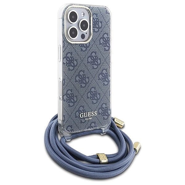 Guess GUHCP16LHC4SEB iPhone 16 Pro 6.3" niebieski/blue hardcase Crossb