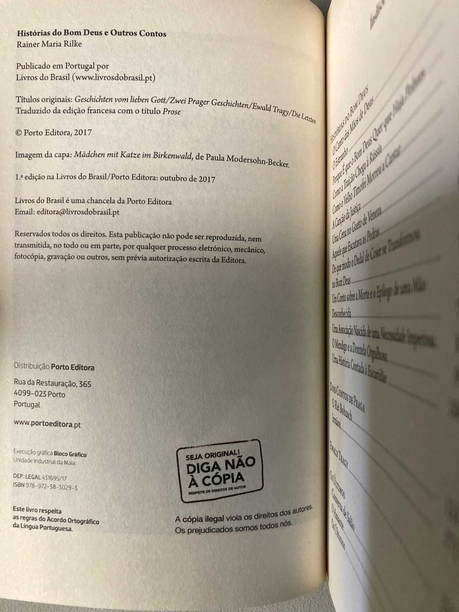 Histórias do Bom Deus e Outros Contos, de Rainer Maria Rilke