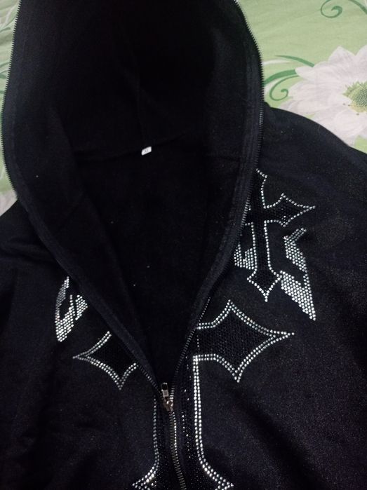 Y2k зіп кофта з стразами
