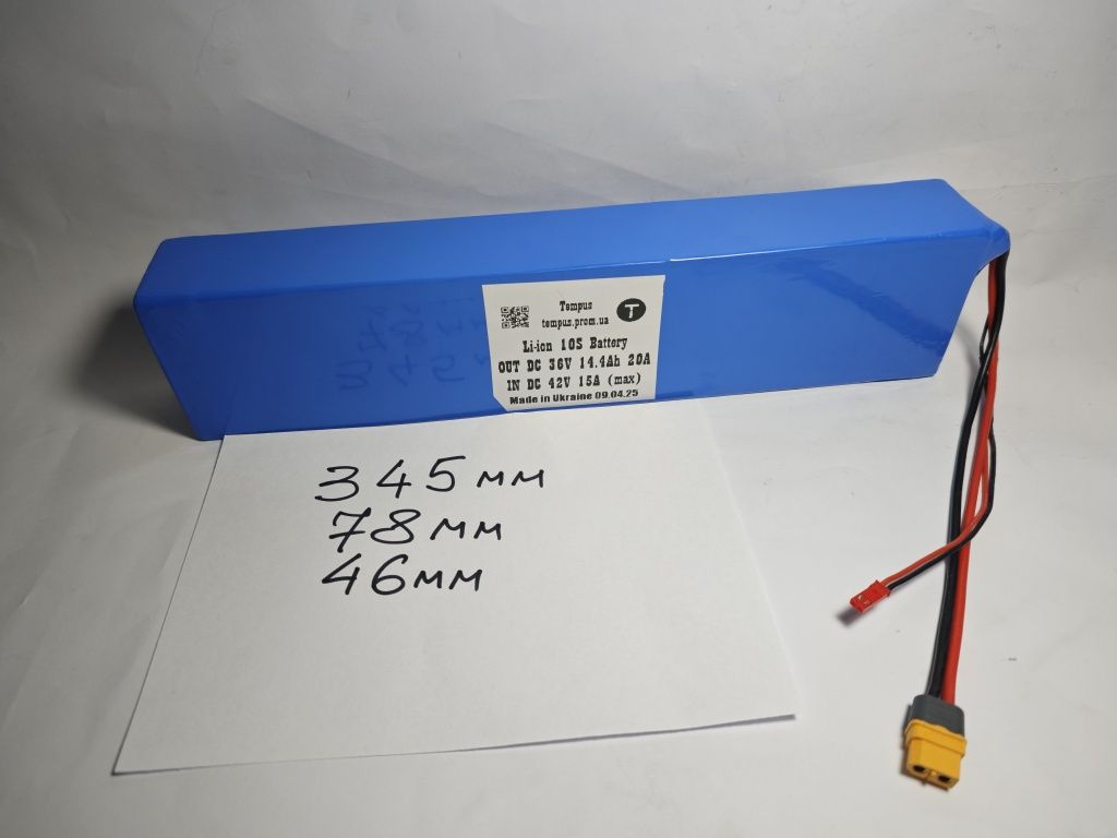 Li-ion аккумулятор 36V 14,4Ah из элементов Tesla 21700 с BMS DALY 20A