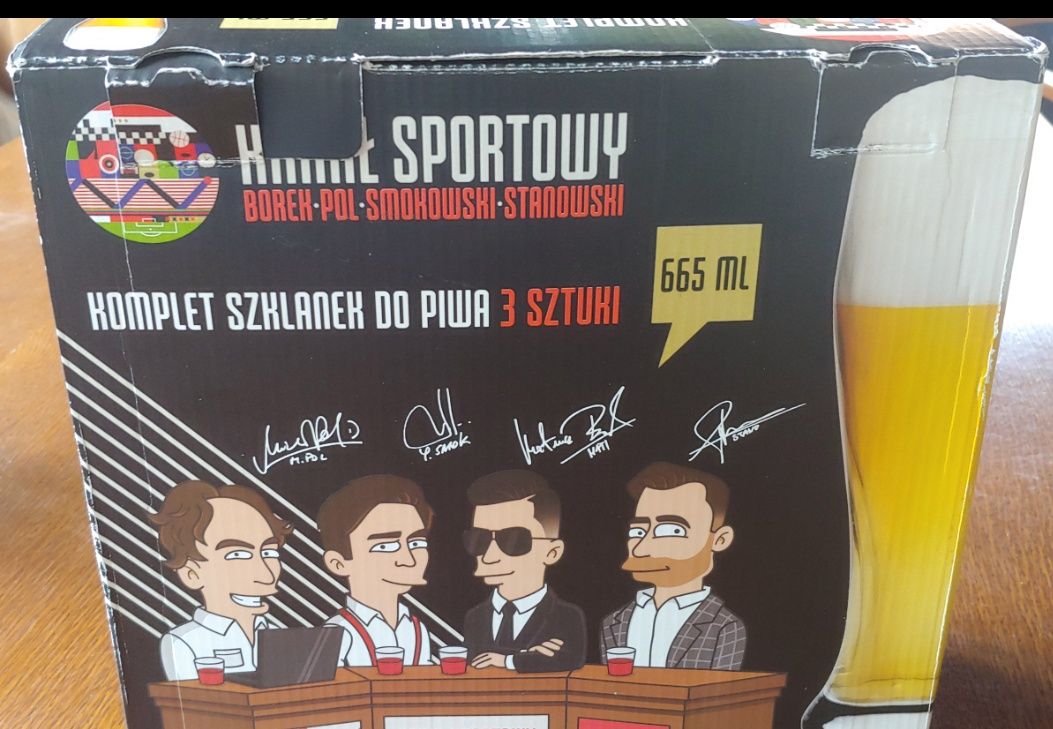 Piękny kultowy zestaw szklanek Kanał Sportowy