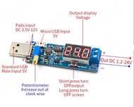 DC-DC/USB Модуль з вольтметром підвищення/зниження напруги 1.2-24V/3W