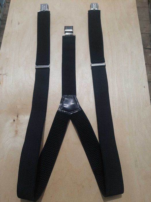 Підтяжки чоловічі чорні Y-образні нові на зріст до 200 см