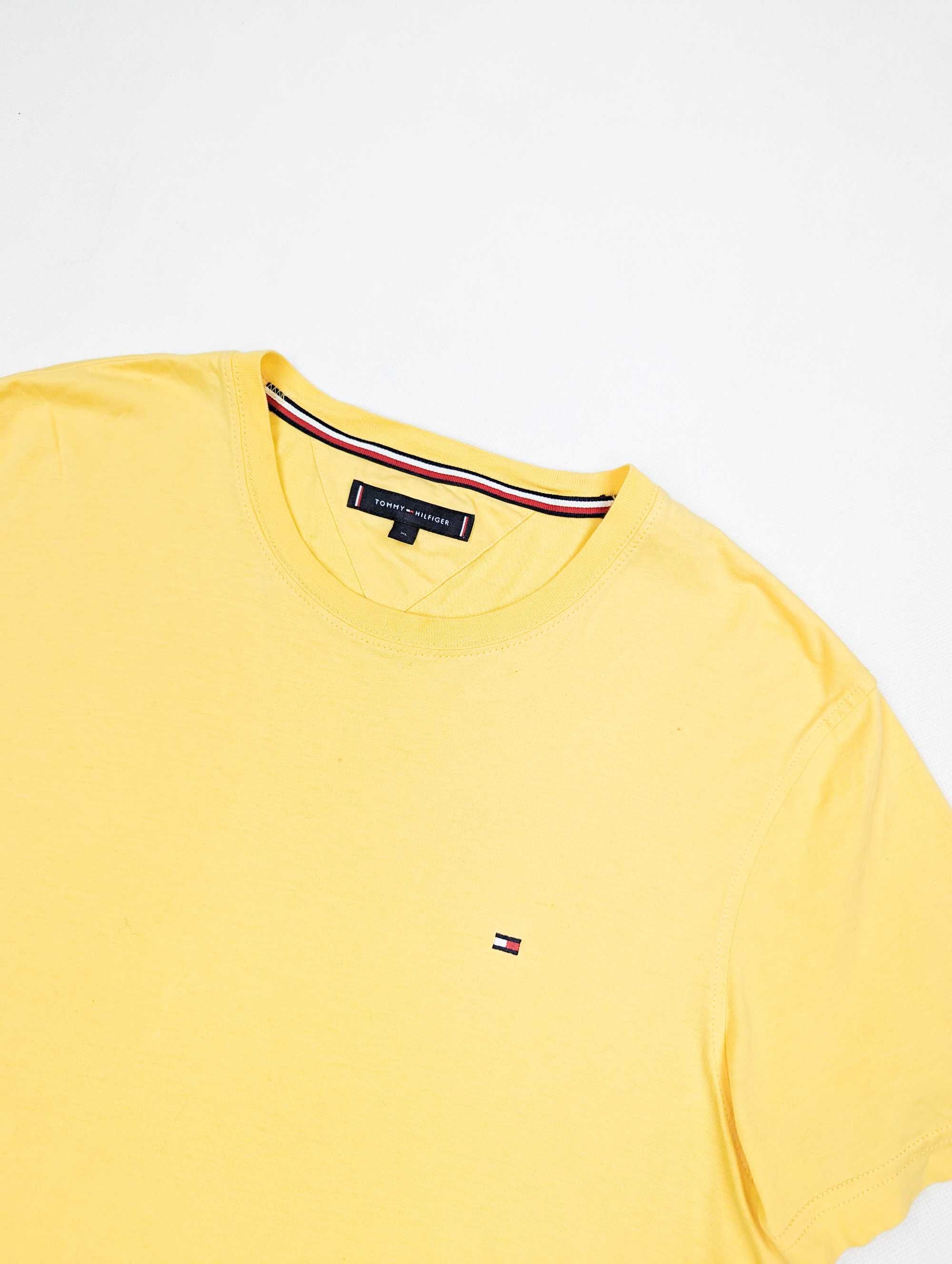 Tommy Hilfiger żółta koszulka t-shirt XL logo