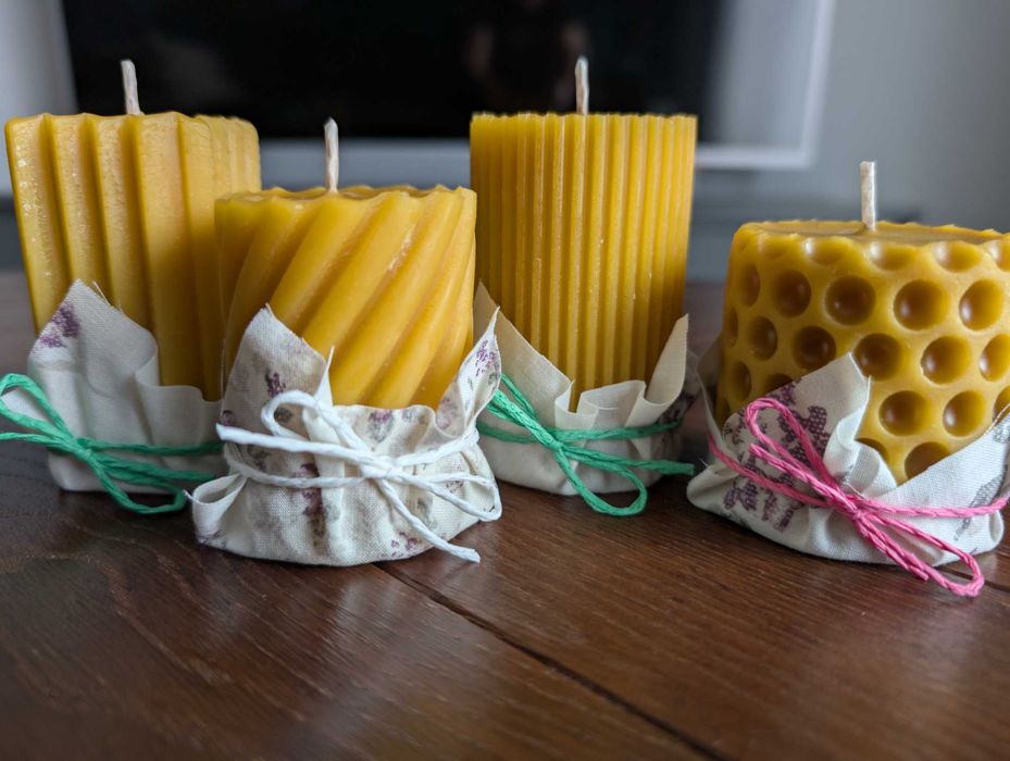 Zestaw świeczek z wosku pszczelego (4 sztuki) - naturalne, ekologiczne