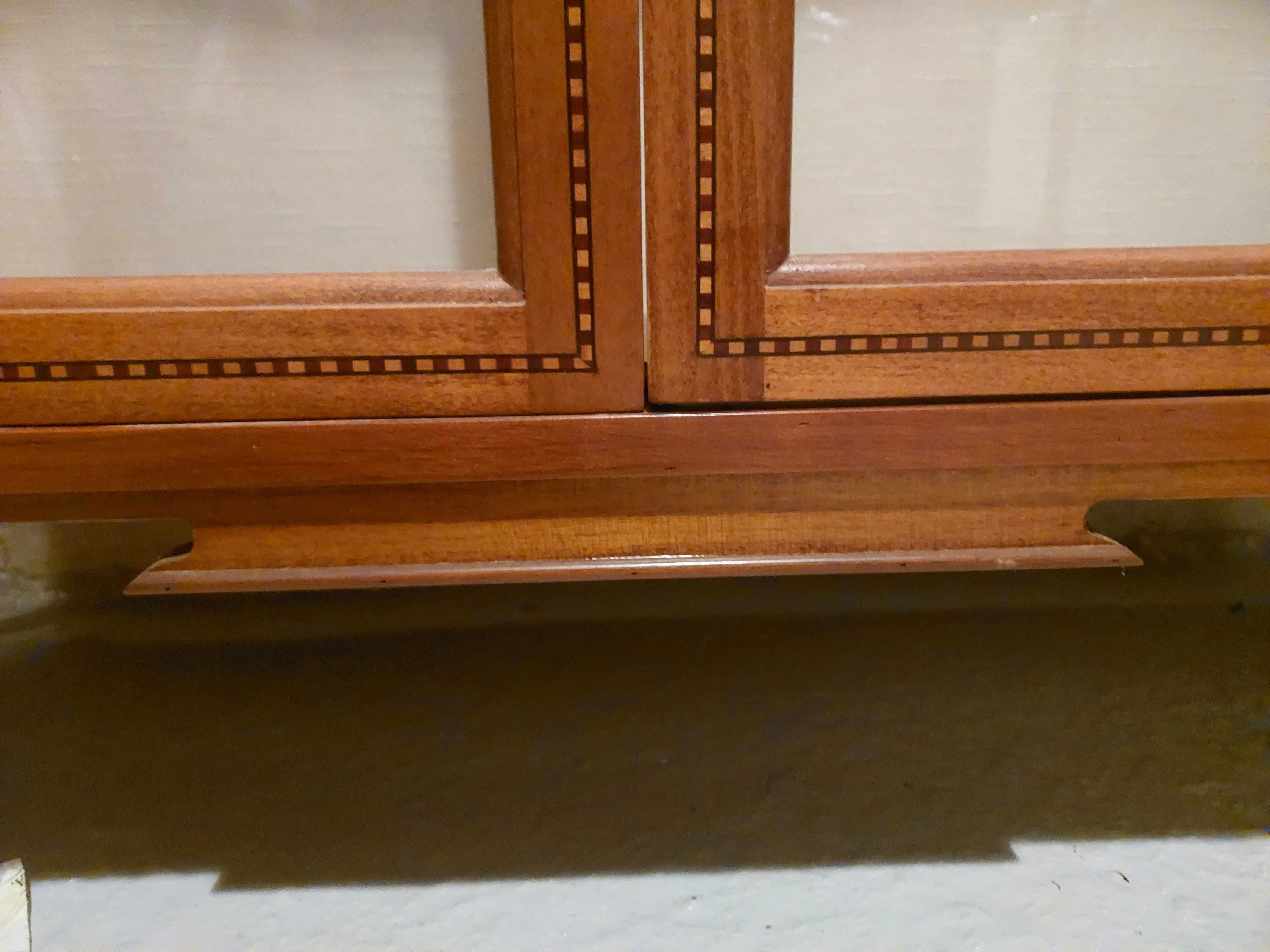 Vitrine móvel prateleira vidro madeira nobre