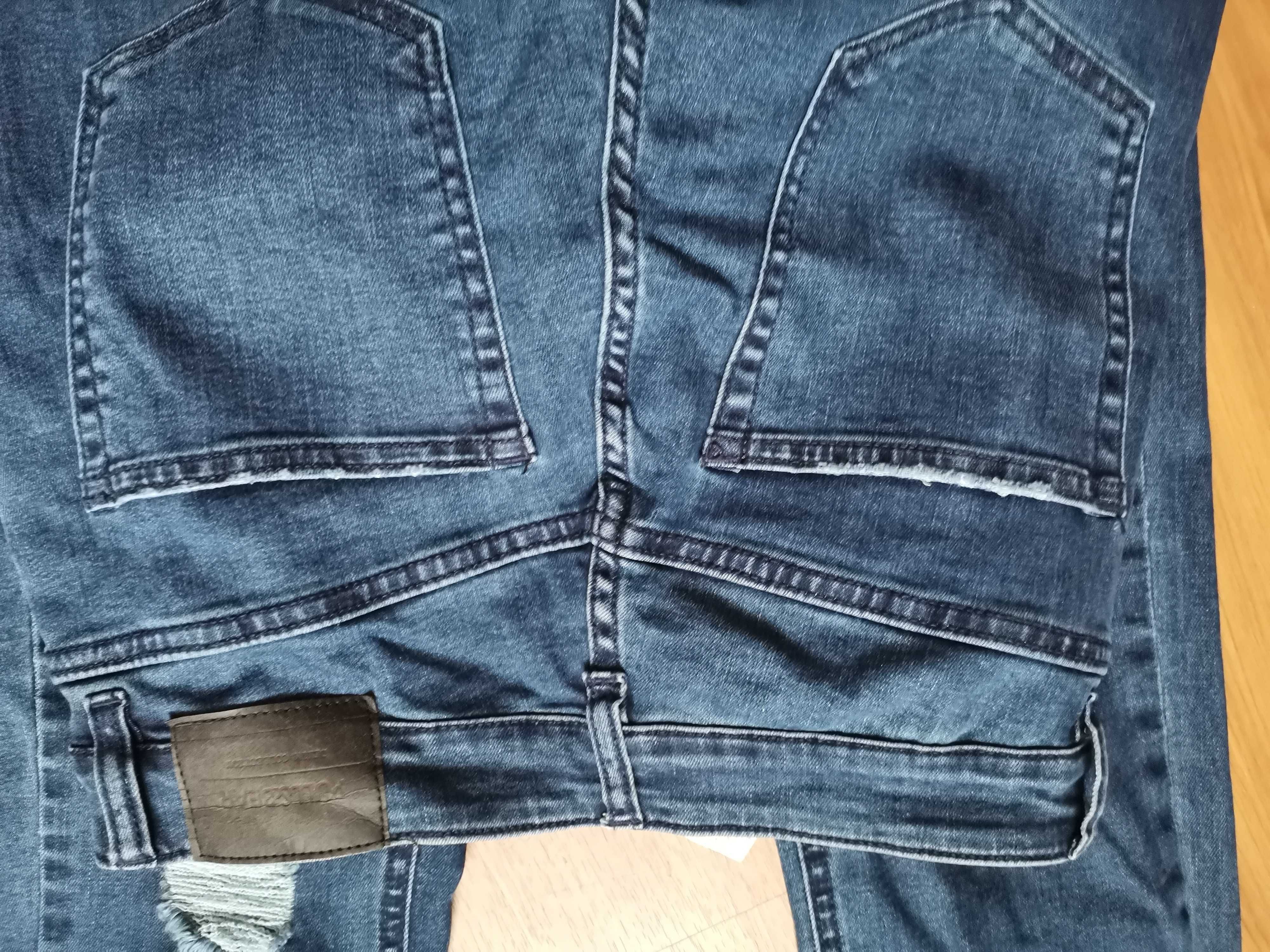 Spodnie jeansowe przetarcia, rozmiar M, Nowe bez metki.
