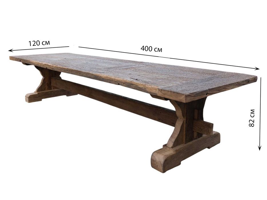 Dębowy stół, lity dąb, rustykalny 400x120 cm