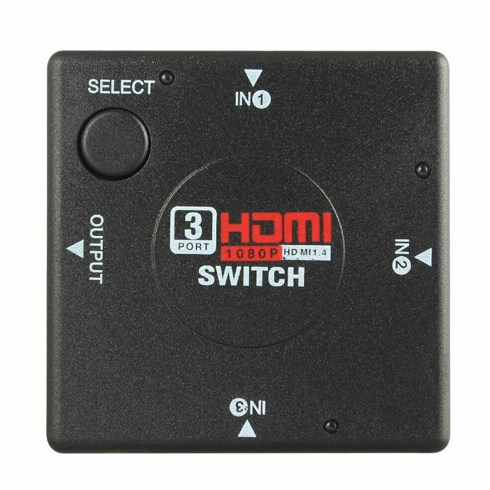 Mini Switcher Switch vídeo HDMI, 3 para 1 1080P