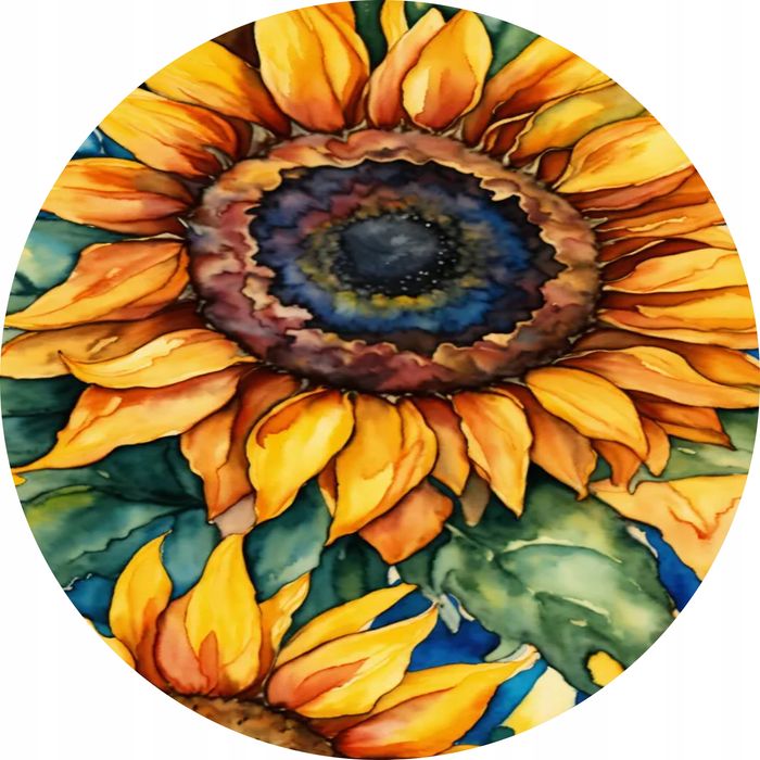 Podkładki pod talerz 4 sztuki Malowane kwiaty Słonecznik