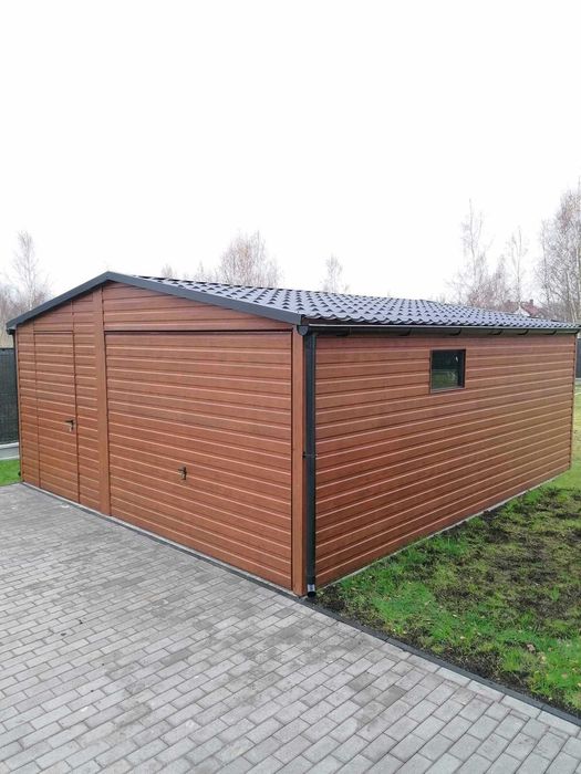 Garaż blaszany 5x5 drewnopodobny, opcja personalizacji na życzenie!