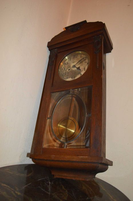 zegar ścienny stary duzy wiszący wahadłowy antyk retro wysokosc 84 cm