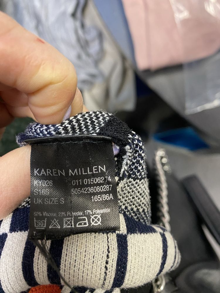 Karen Millen sweter golf boho geometryczny wzor sweterek dzianina