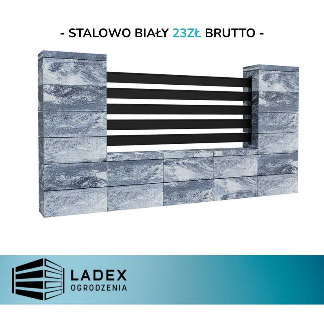 Pustak Ogrodzeniowy Fini PROMOCJA 50x20x20 stalowo-biały, grafit, onyx