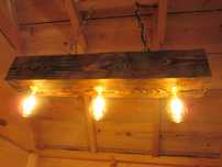 Lampa belka drewniana - altana, altanka, taras, styl rustykalny.