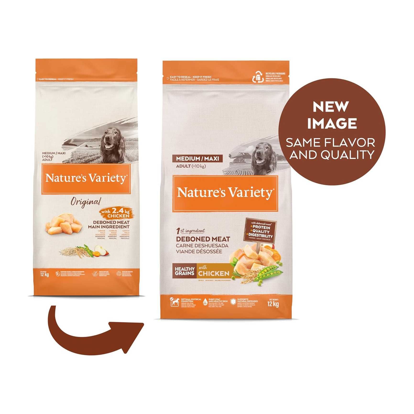 NOVO - Nature's Variety Healthy Grain Adult Medium Maxi Frango 12kg
