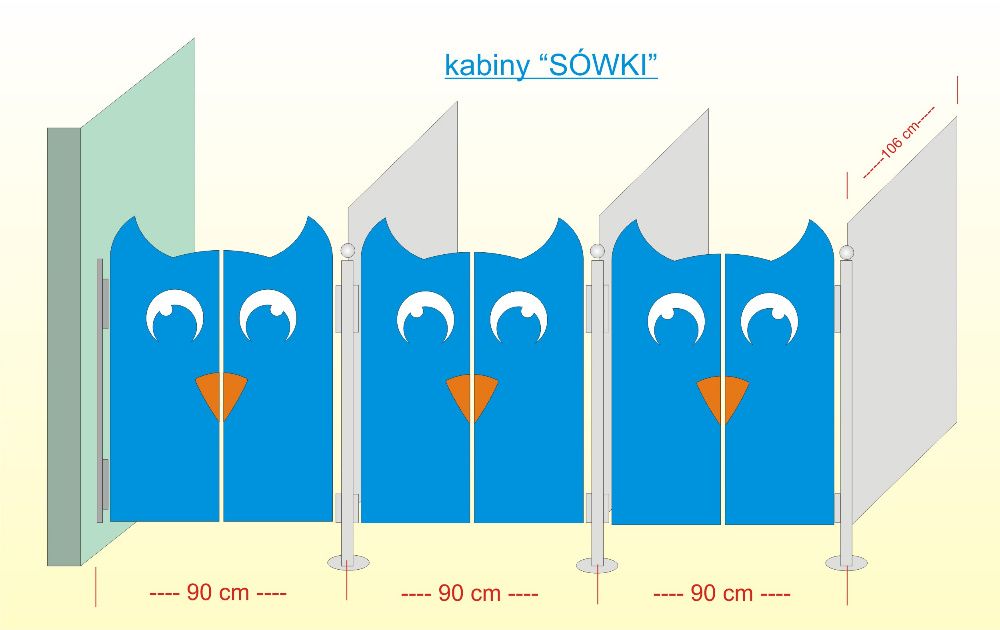 Kabinka łazienkowa do przedszkola SÓWKA
