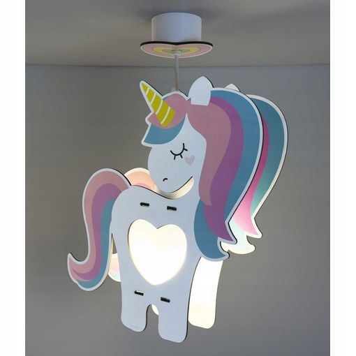 Lampa sufitowa UNICORN Jednorożec jednorożce E27 słodka 3D wisząca zwi