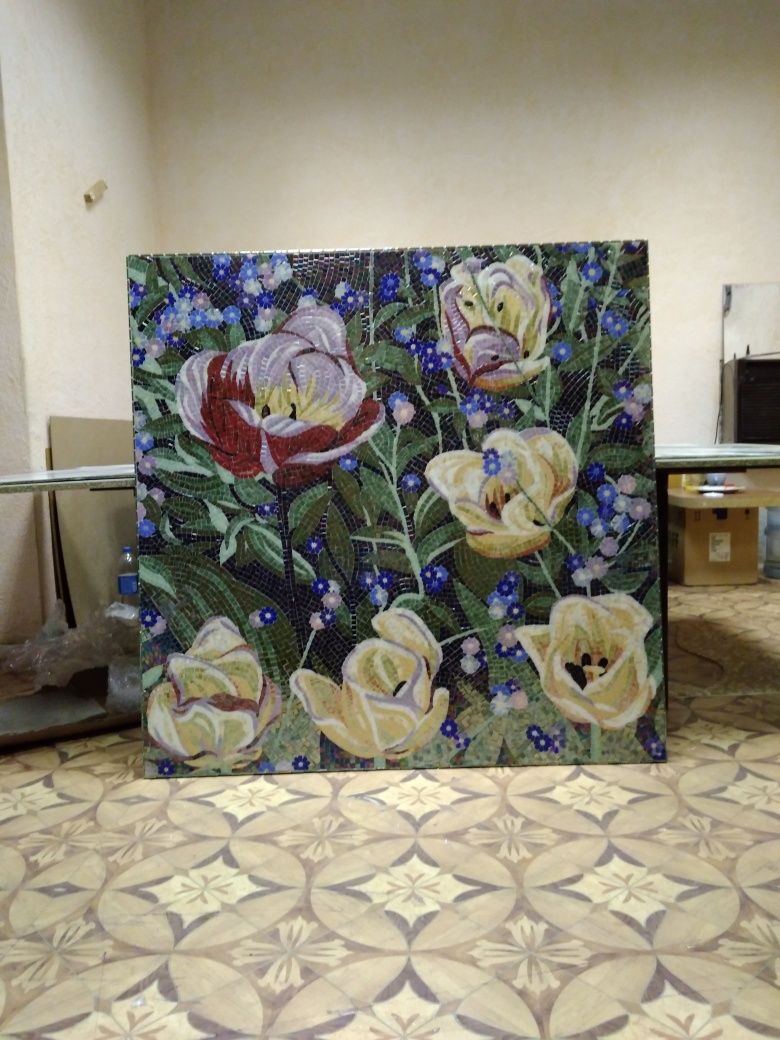 Картина из мозаики. Мозаичное панно.