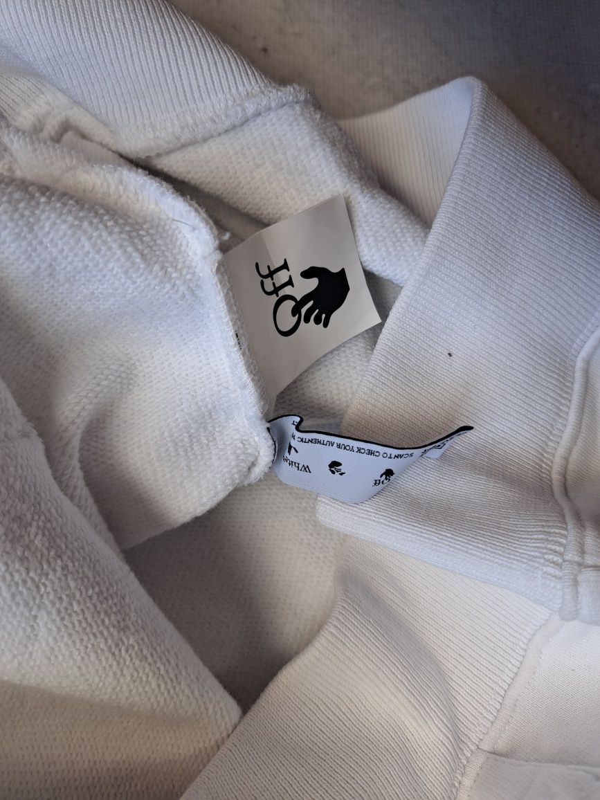 Off White bluza hoodie biała męska z kapturem M  swag hip hop