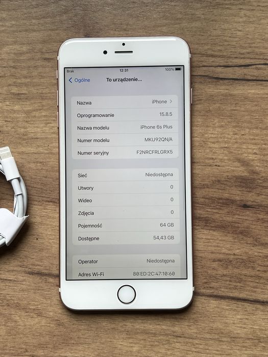 Iphone 6S Plus 64GB Rose |Bateria 100%| kabel w zestawie, zadbany!
