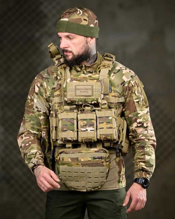 Плитоноска мультикам 4 точки з рюкзаком,Розвантажувальний жилет