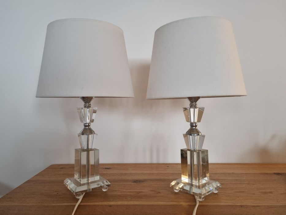 Lampki nocne kryształ czeski z abażurem