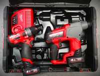 Milwaukee M12 FPD Wiertarka udarowa + 12 CH Młot SDS-Plus + 2x4.0 Ah