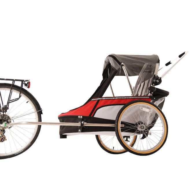 3w1 Przyczepka rower. /wózek /Jogger Wike Double Premium duza czerwona