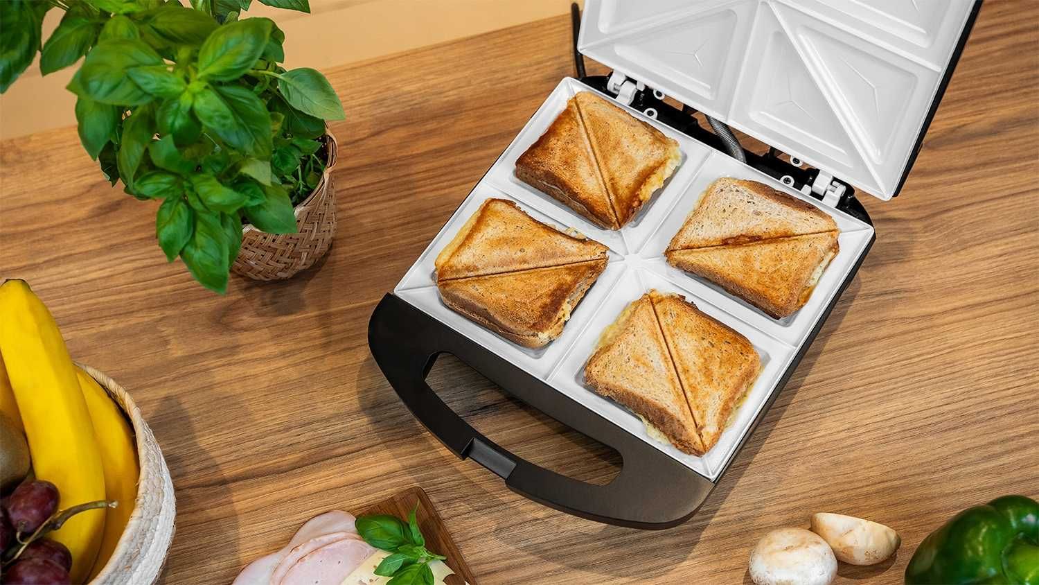 Toster opiekacz Teesa 1500W sandwich ceramiczne wkładki 4kanapki