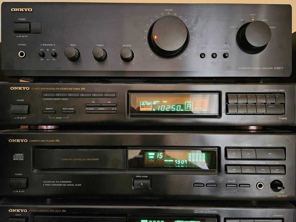 Wieża ONKYO 4 Segementy Wzmacniacz Tuner Odtwarzacz CD Kaseta PREMIUM!