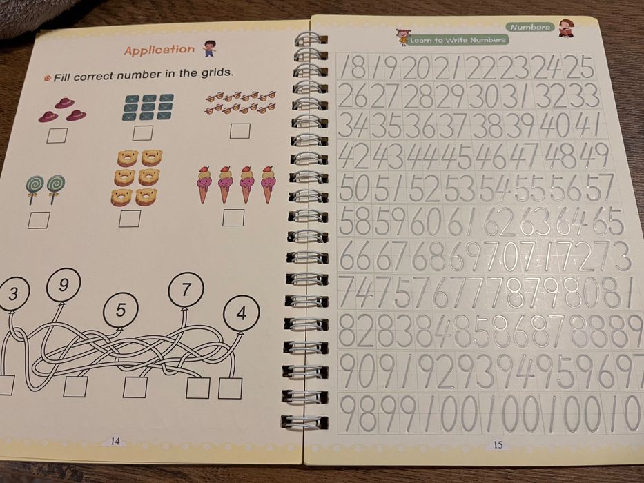 Nauka pisania cyferek dla dzieci 3+, magiczny długopis