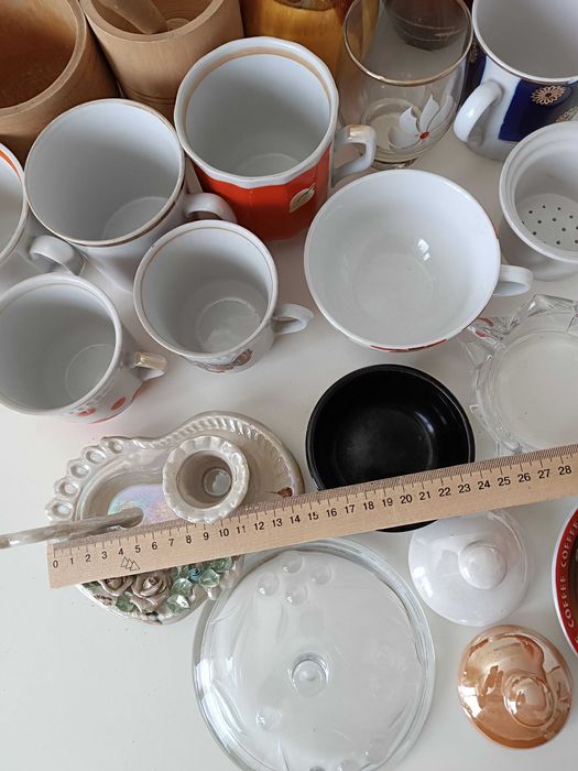 стеклянные стаканы рюмки керамика чашки ваза подсвечник ситечко СССР