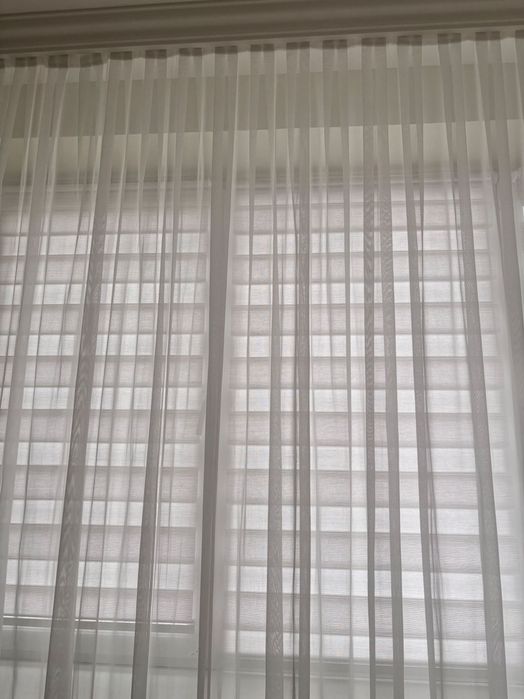 Шикарна тюль в кольорі айворі