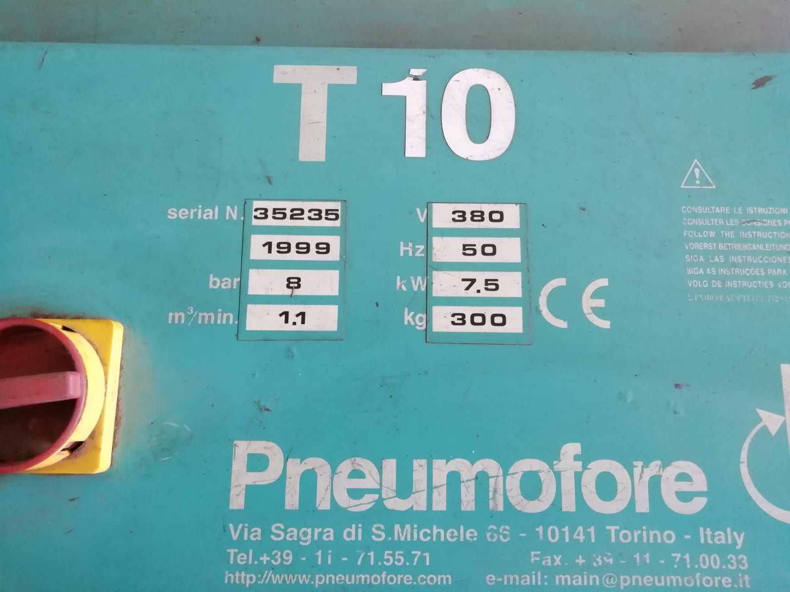 Compressor Pneumofore T10 ( parafuso)