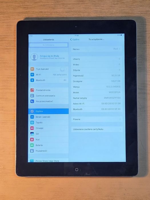 Tablet Apple sprawny 64gb