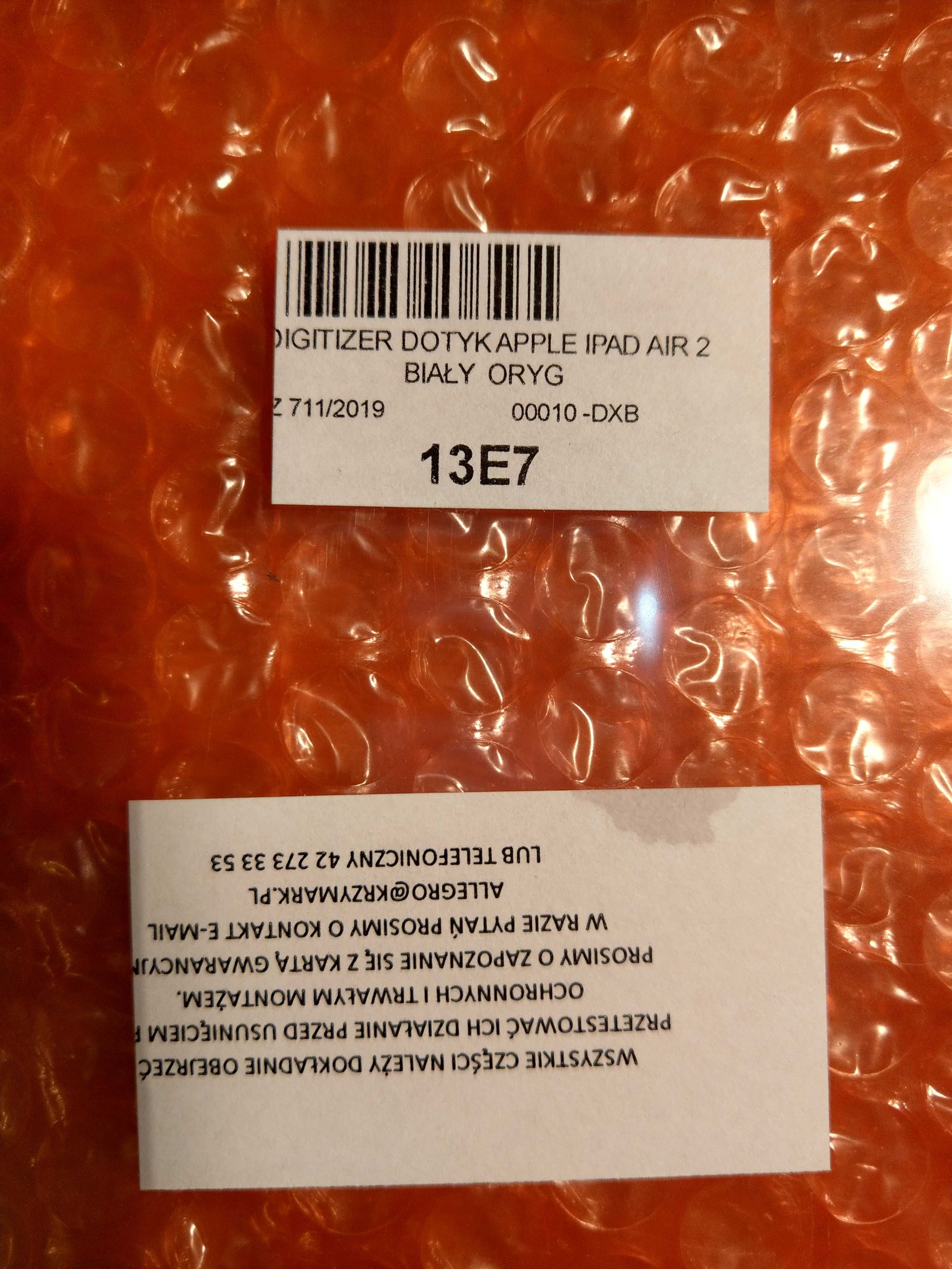 NOWY Digitizer dotyk Apple ipad 2 biały