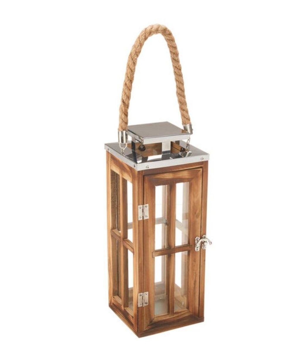 lampiony, latarnie drewno- metal 2 szt.