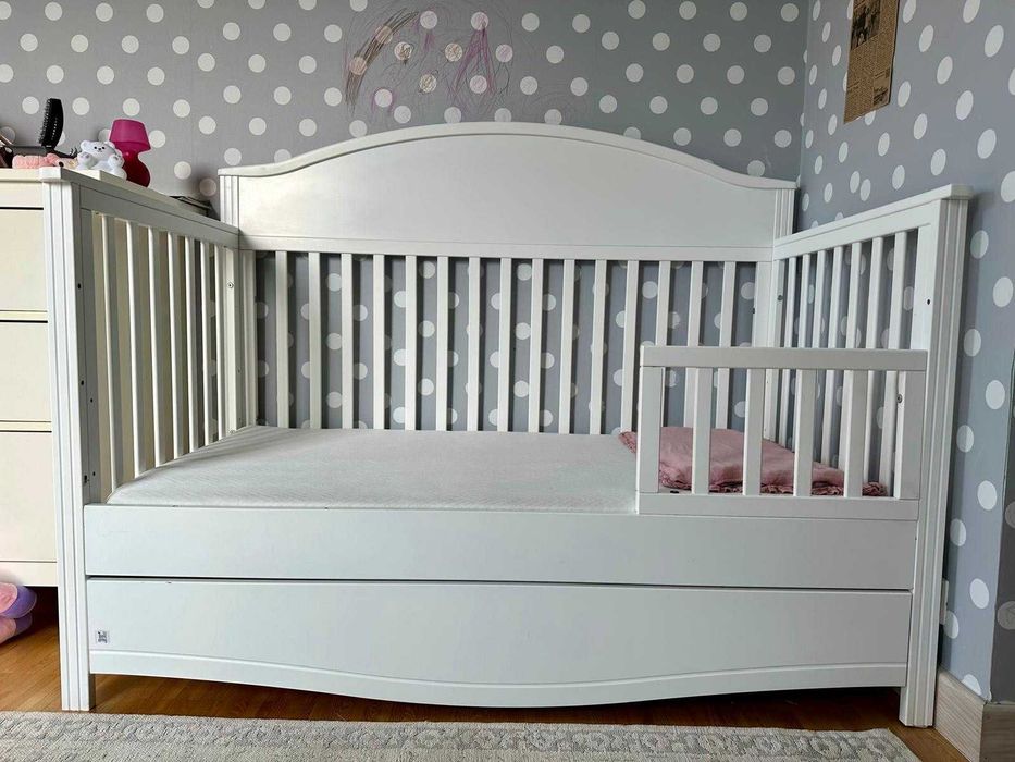 Białe Łóżeczko dziecięce    Bellamy Good Night wymiary  70  na 140cm