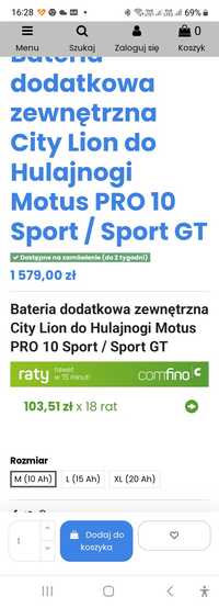 Bateria nowa 52v 10AH do hulajnogi motus pro sport 2021