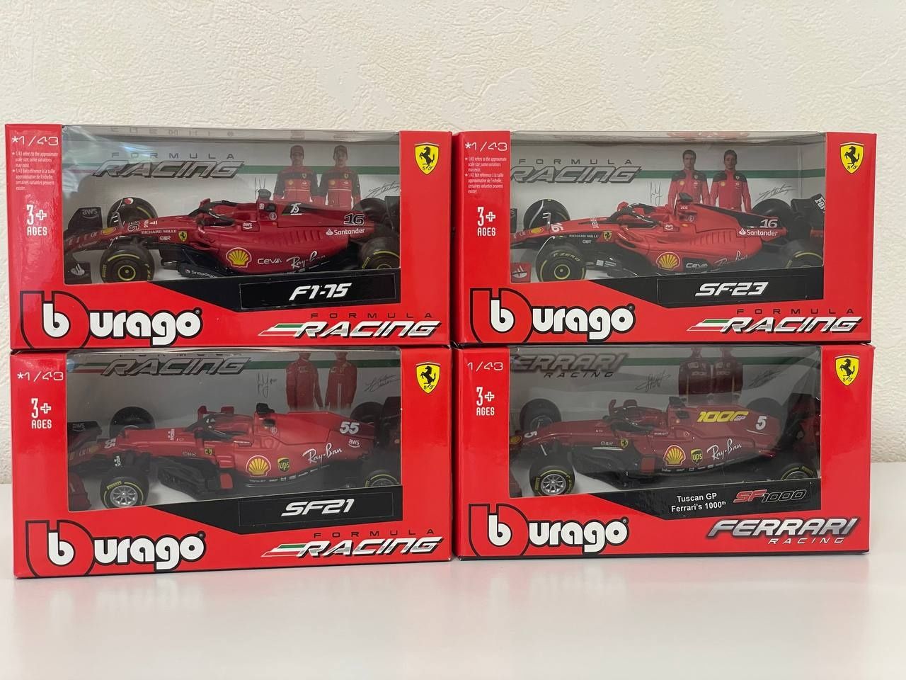 Моделі Bburago Ferrari SF23, F1-75, SF21, SF1000 2020-2023