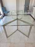 Mesa sala em aço inox e vidro